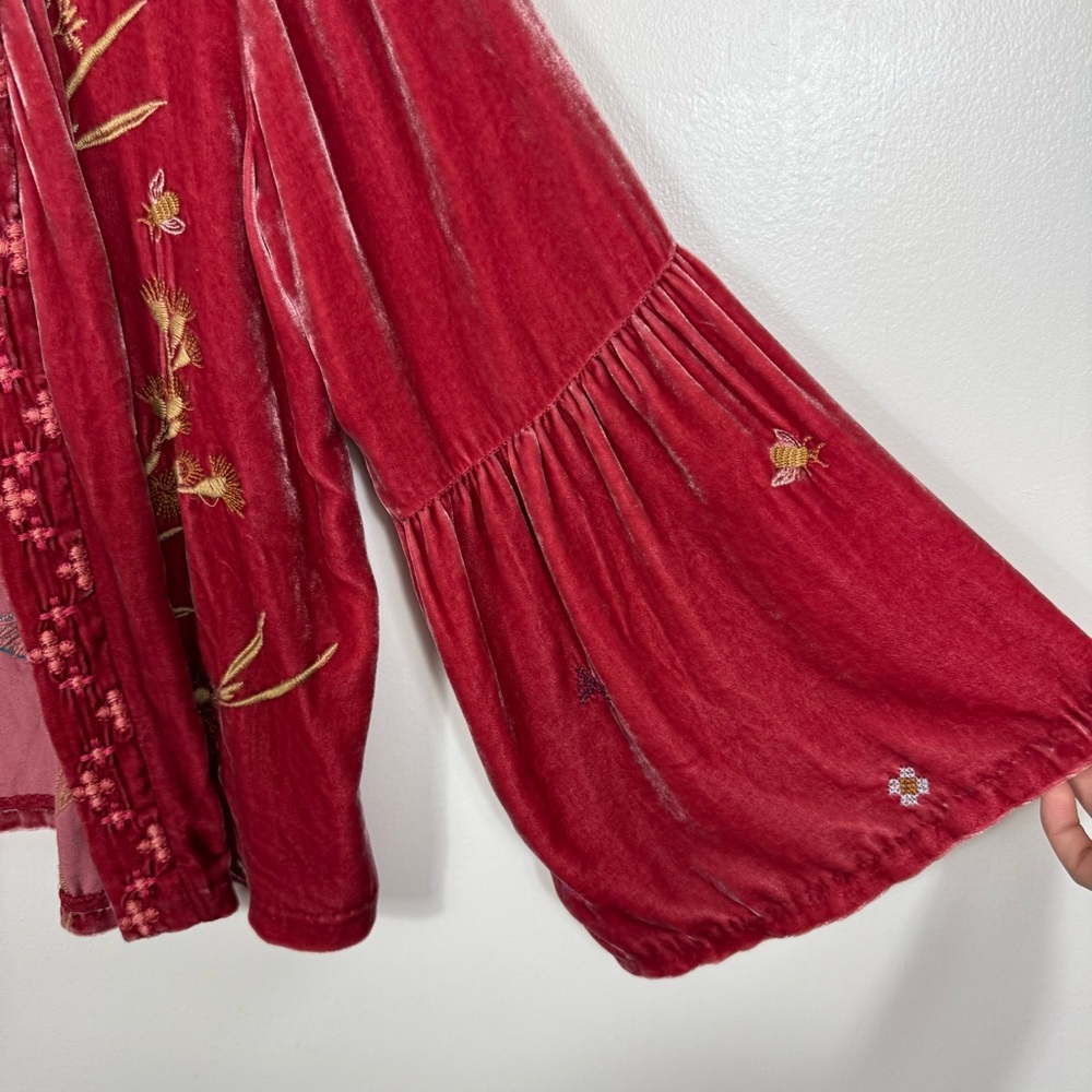 Johnny Was Aria Silk Blend Bolero in Red Size Medium - Picture 4 of 8